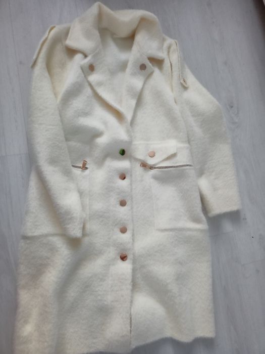 Płaszcz premium wełna angora  Xl / XXL oversize komunia ślub