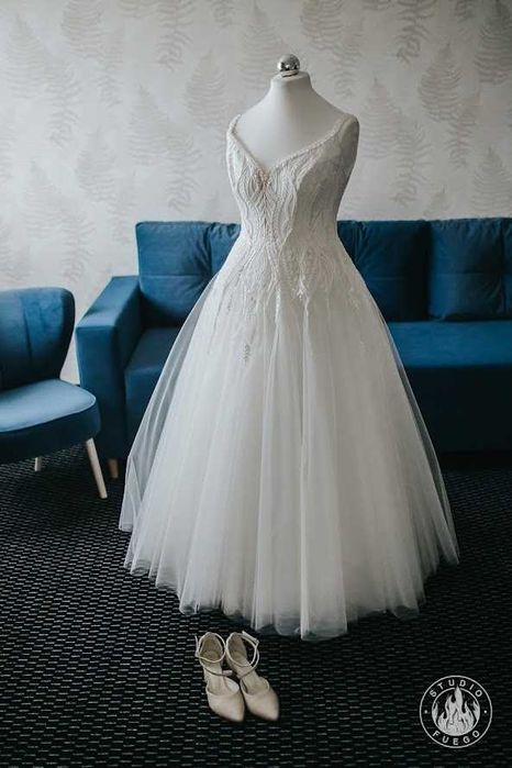 Suknia Ślubna 160cm + obcas 5 cm