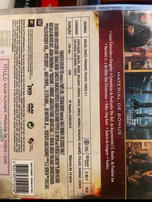DVD maze runner-prova de fogo
