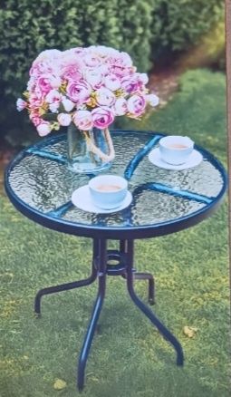 Szklany stolik ogrodowy balkonowy JUMI 60cm  / nowy