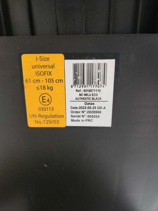 Maxi-Cosi Mica Eco i-Size — Cadeira rotativa 360° | Bom estado | Sem acidente