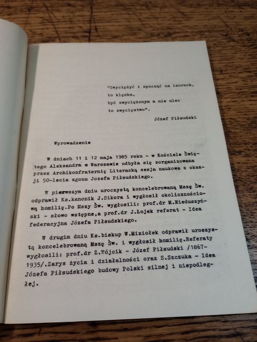 Józef Piłsudski. Zeszyt specjalny. Studium nauki społecznej kościoła.
