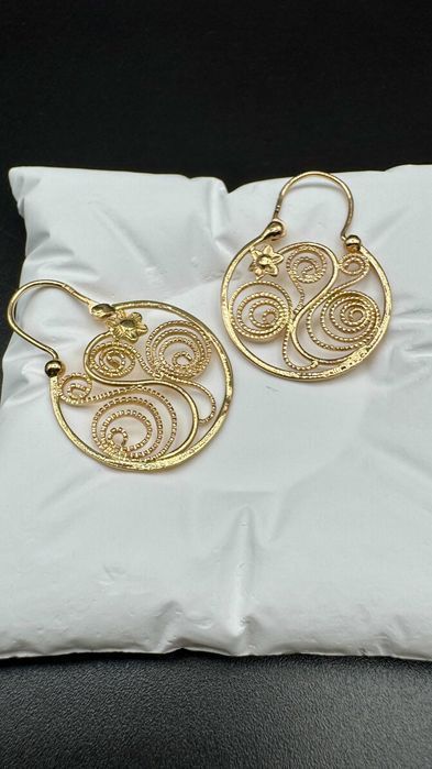 Złote kolczyki, czerwone złoto 14ct 585, waga: 4,82g