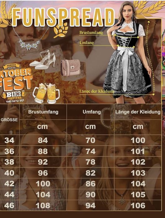 Баварська сукня для октоберфесту