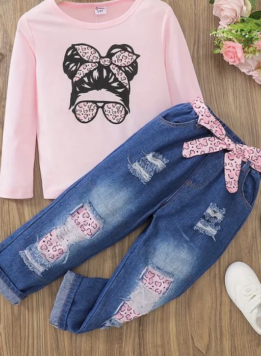 2в1: джинси з поясом + лонгслів