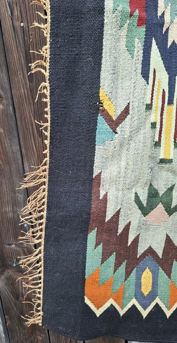 Piękny, wełniany kilim w stylu Art Deco