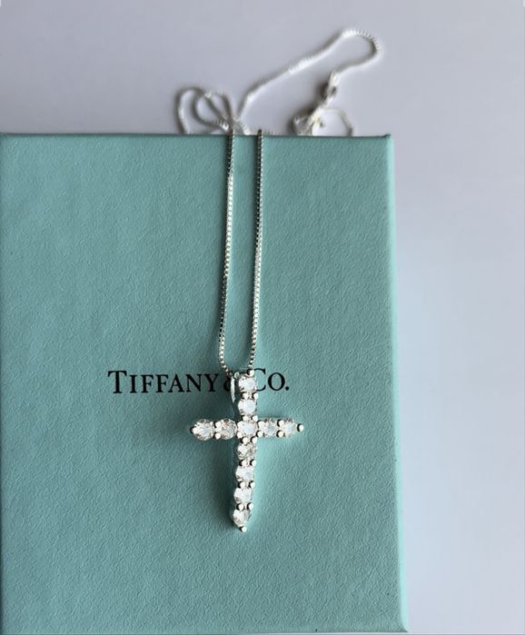 Хрестик в стилі tiffany крестик преміум посріблений