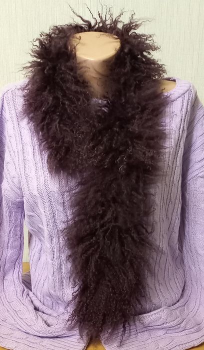 Воротник накладной шарф ламы фиолетоаый