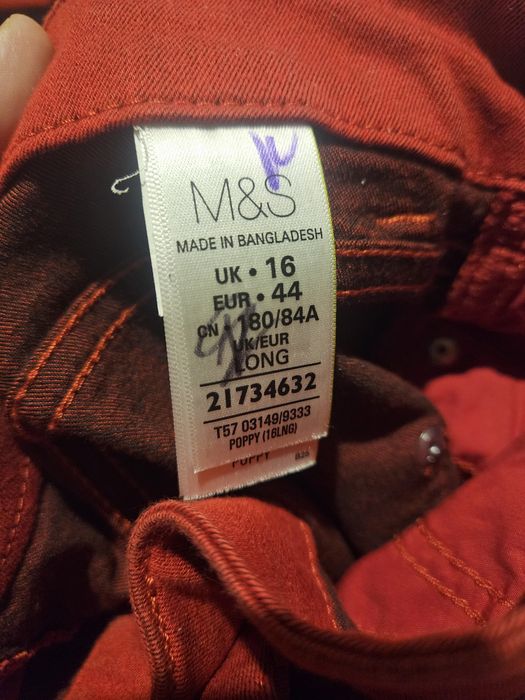 Червоні джинси скінні 16 розмір