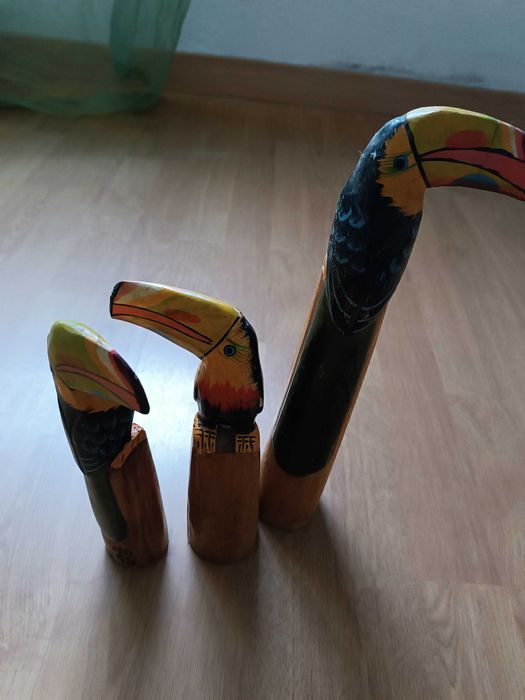 passaros em madeira decorativos