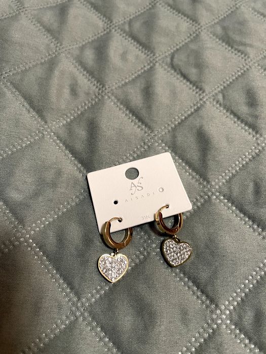 Kolczyki pozłacane serduszka stal chirurgiczna