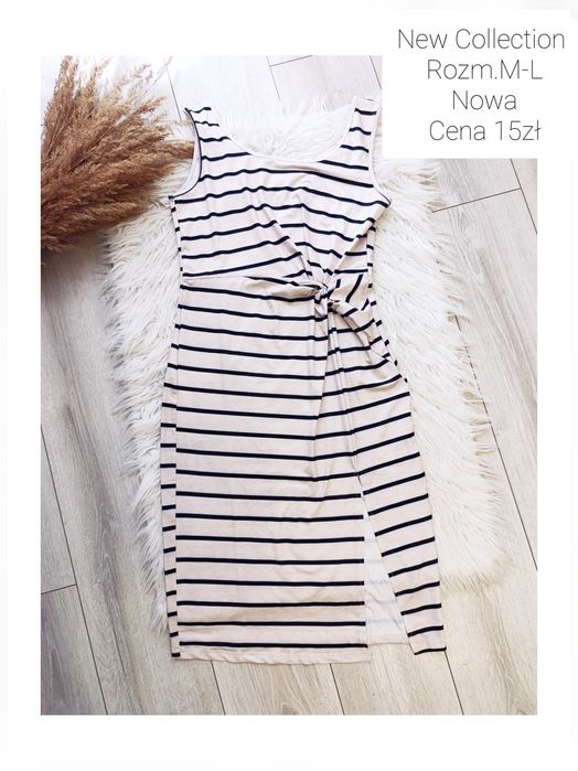 Nowa letnia sukienka w paski New Collection rozmiar M-L