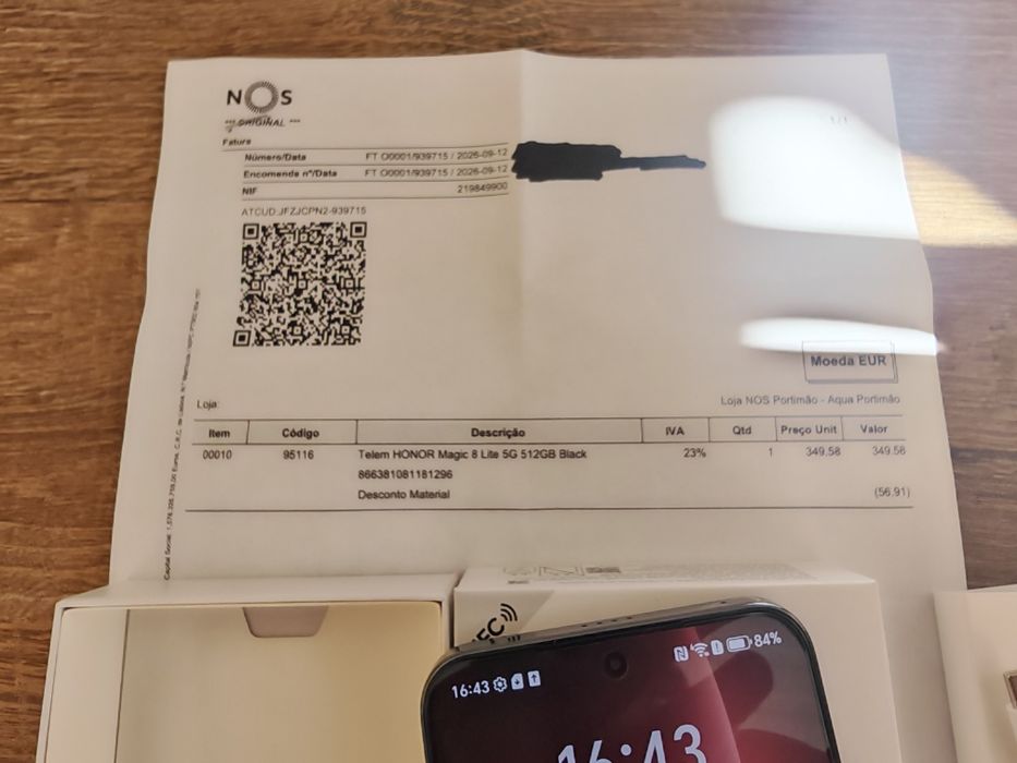 Honor Magic 8 Lite 5G 6.79" 8GB/512GB Preto Novo(Nunca Usado),  C/Garantia Aceito Retomas