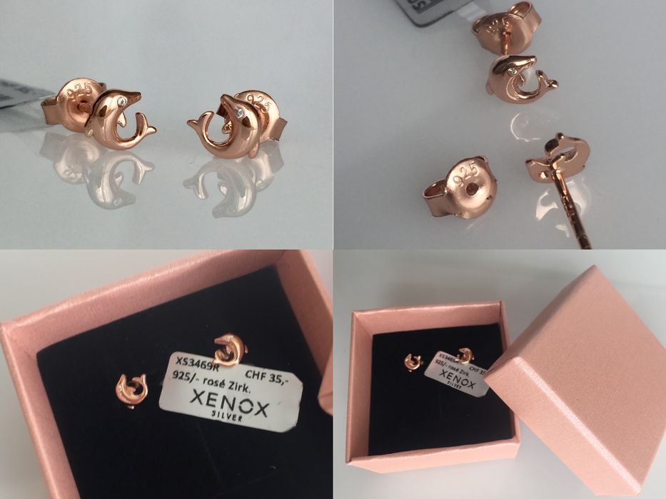 Срібні дитячі сережки Xenox, " Дельфін" , Австрія