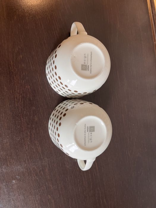 Kubki biale w kropki brazowe 330 ml