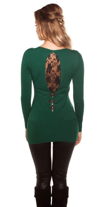 Suéter com Renda e Laços