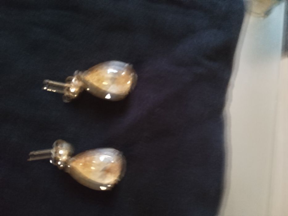 Pewno kolczyki 9925 14 k z naturalnym cytrynowym kamieniem