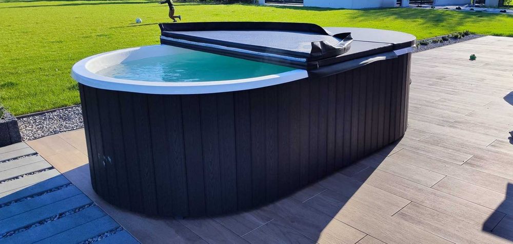 Basen wolnostojący 370x210x100 ogrodowy jacuzzi hydromasaż