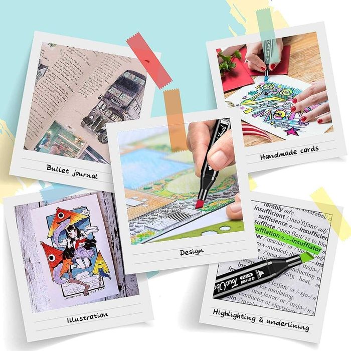 Markery alkoholowe zestaw 60 sztuk dwustronne flamastry pisaki 2#