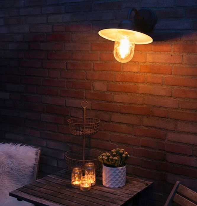 Candeeiro de parede exterior rústico cinzento