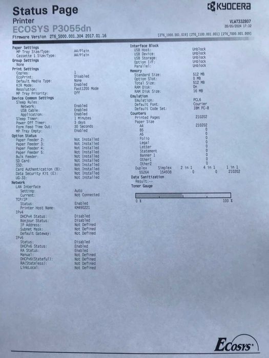 Drukarka laserowa Kyocera ECOSYS P3055dn