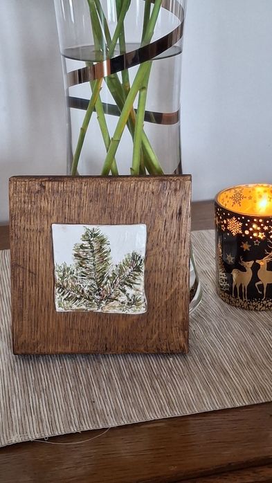 Obrazek na dębowej desce - rękodzieło