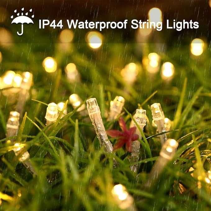 Qedertek Lampki 20 m 200 LED Ciepłe Białe Timer Pilot,  A-