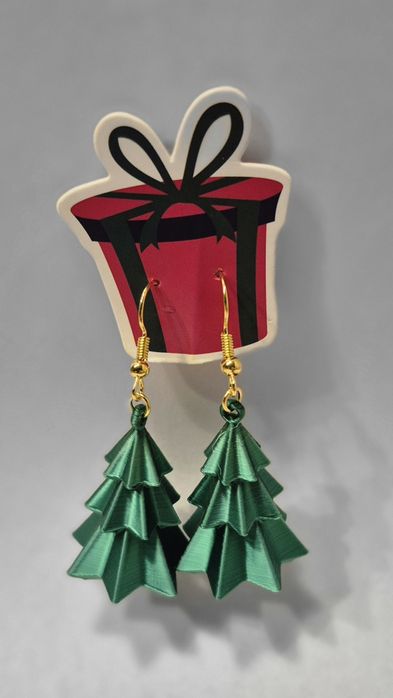 Świąteczne kolczyki choinki