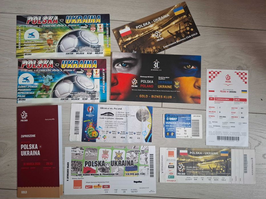 Ukraina, bilety kolekcjonerskie, program meczowy, naklejki EURO 2012