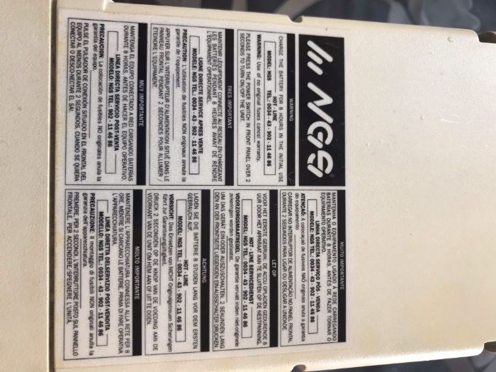 UPS NGS 325 ber para desocupar