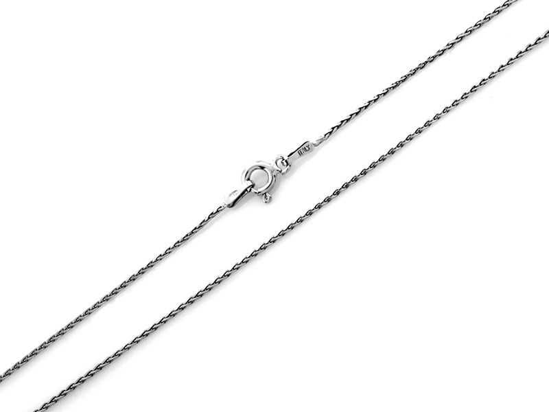 Piękny Srebrny 925 Łańcuszek Damski Żyłka 1 mm 45 cm