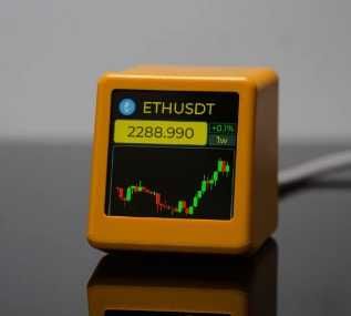 Mini LCD exibição criptomoedas e ações em tempo real com relógio