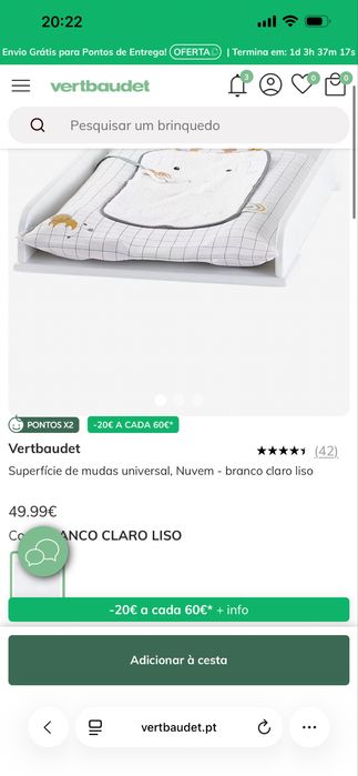 Tampo adaptador muda fraldas vertbaudet nunca usado