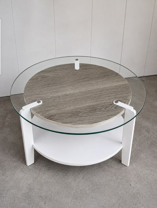 Mesa de Centro Redonda em Vidro