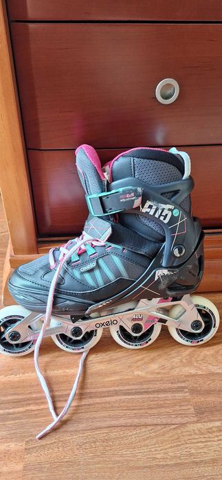 Patins em linha Fit 5, tamanho 38-41, bom estado, saco de transporte