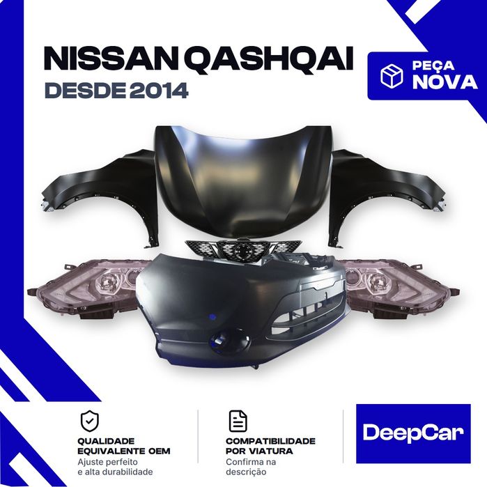 Frente Nissan Qashqai (2014 em diante) - PEÇAS NOVAS - Capot, Faróis, Para-choques, Guarda-lamas e Grelhas