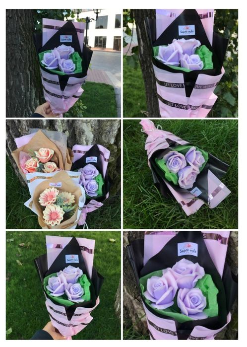 Букет з мила.Квіти з мила.Букет из мыла на день рождения.Оригинальный