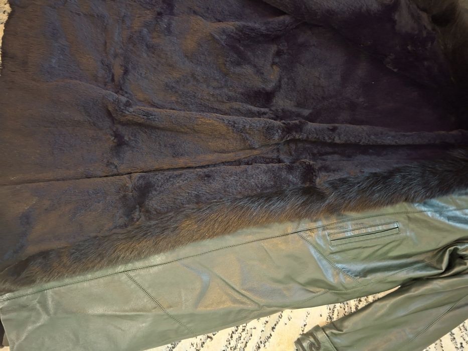 Skórany płaszcz damski