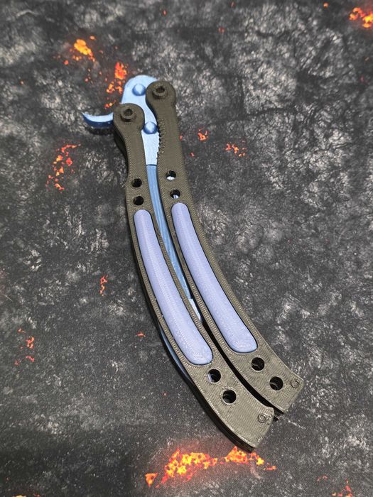 3D Printed Butterfly Knife / Balisong – CS Style – Training / Display