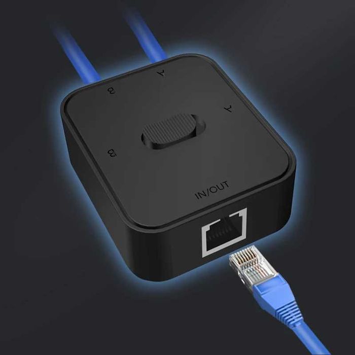 Comutador switch RJ-45 cabos de rede 2 portas NOVO