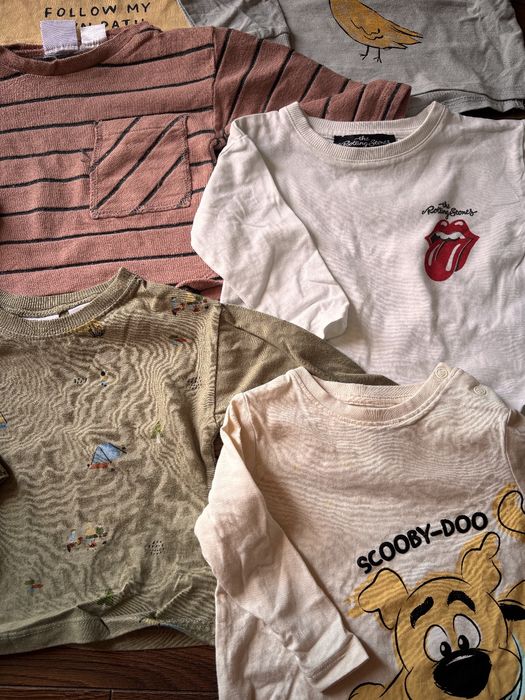 Bluzy bluzeczki z długim rękawem komplet zestaw zara sinsay 68