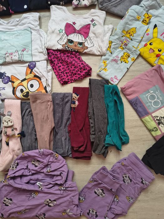 Mega paka ubranka dziewczynka zima dresy legginsy ocieplane bluzy skye