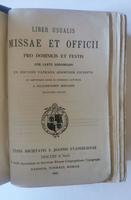 LIBER USUALIS Missae Et Officii Pro Defunctis Et Festis