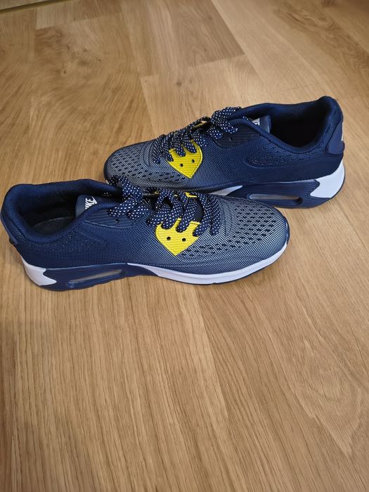 Buty męskie granatowo żółte sportowe