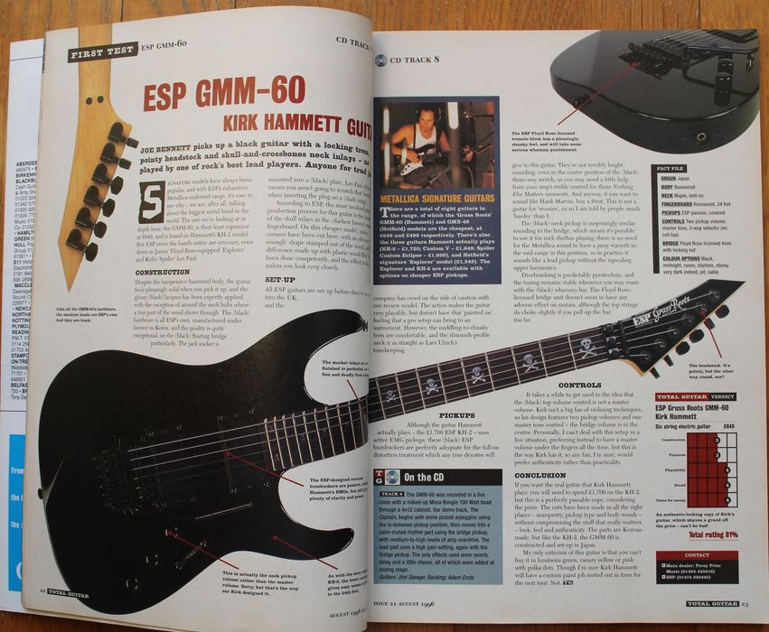 Revista "Total Guitar" nº 21, Agosto 1996