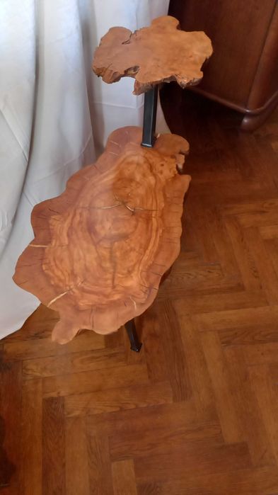 Stolik kawowy plaster  z drzewa oliwnego.