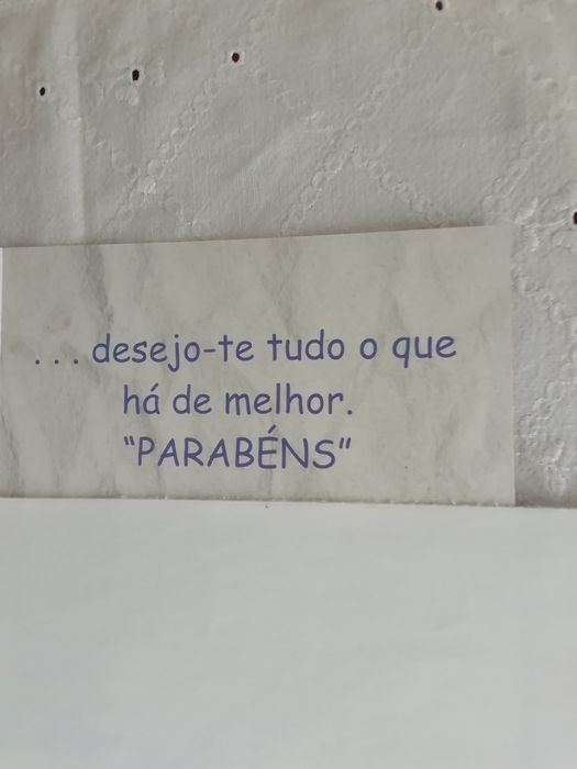 Postal de aniversário Humfrey Creations, escrito