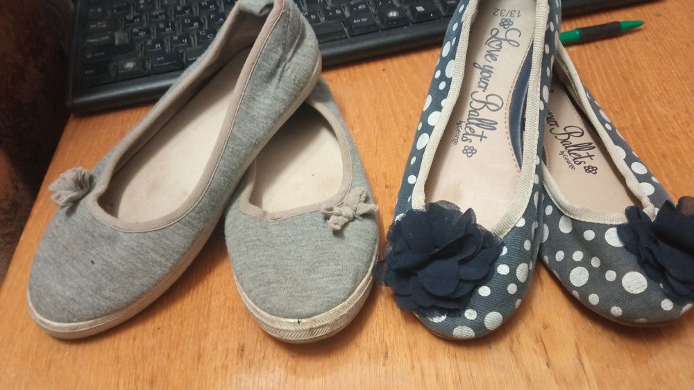 Балетки горошек туфли тапочки текстильные