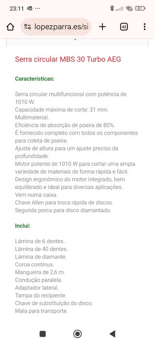 Serra circular AEG multifuncional nova