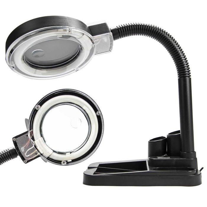 Lampa z lupą Yihua 708 90mm 3D/10D - czarna z organizerem NOWA